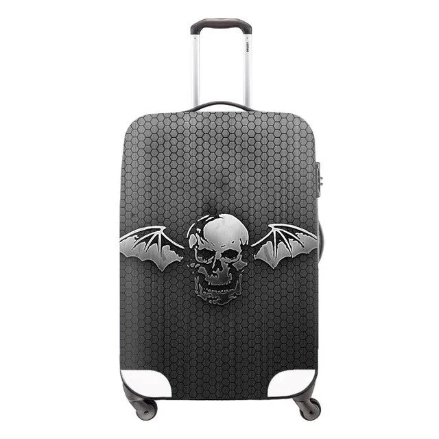 Skull Waterproof Luggage Protection Cover For 18-30 inch Suitcase Cool Elastic Luggage Cover Mens Travel Suitcase Accessories