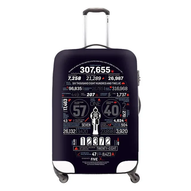 Skull Waterproof Luggage Protection Cover For 18-30 inch Suitcase Cool Elastic Luggage Cover Mens Travel Suitcase Accessories