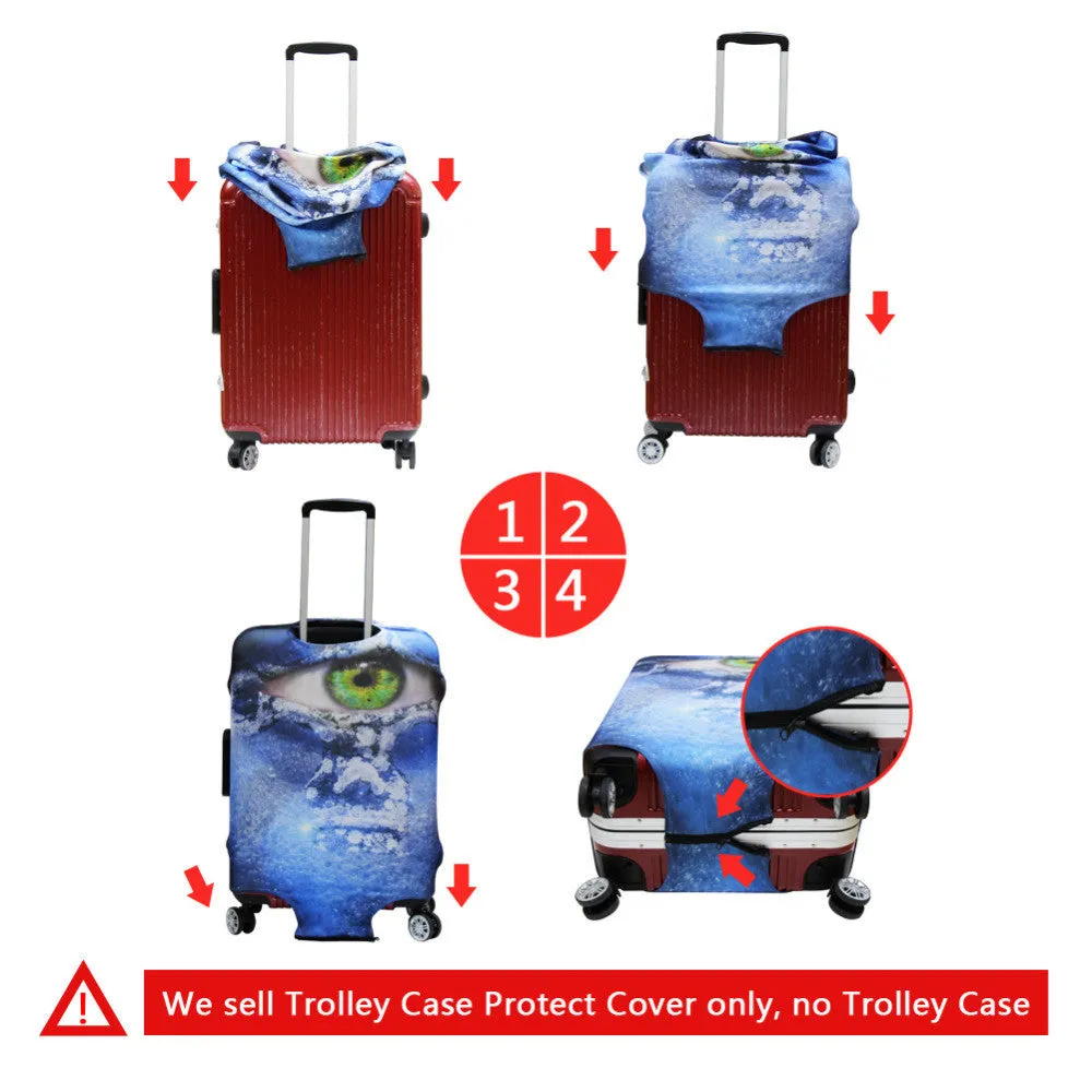 Skull Waterproof Luggage Protection Cover For 18-30 inch Suitcase Cool Elastic Luggage Cover Mens Travel Suitcase Accessories