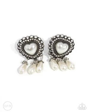 Sumptuous Story - White Earrings