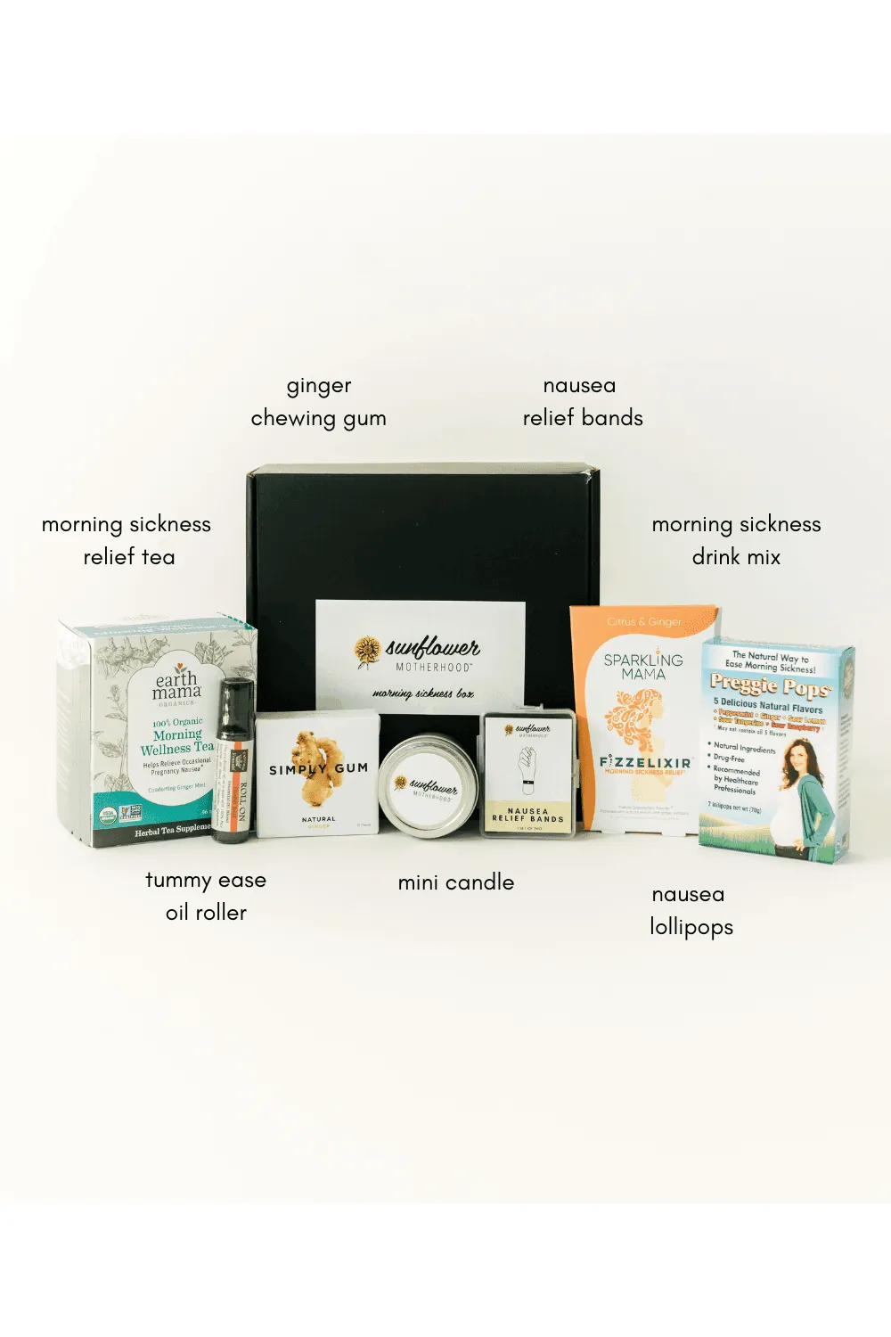 Sunflower Motherhood Morning Sickness Box | First Trimester Gift |Pregnancy Nausea Gift Box