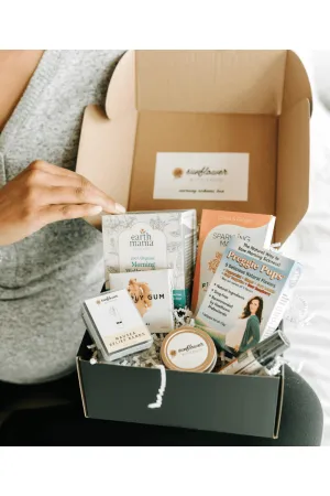 Sunflower Motherhood Morning Sickness Box | First Trimester Gift |Pregnancy Nausea Gift Box