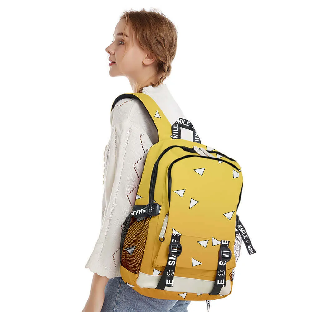 Tanjiro Zenitsu Giyu Backpack Teens and Adults Schoolbag Daypacks Fashion Travel Rucksack for Students