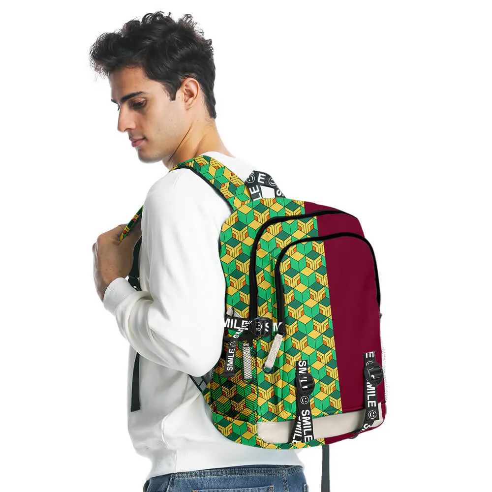Tanjiro Zenitsu Giyu Backpack Teens and Adults Schoolbag Daypacks Fashion Travel Rucksack for Students