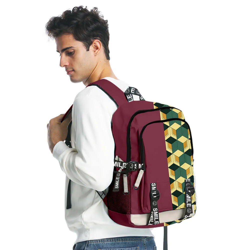 Tanjiro Zenitsu Giyu Backpack Teens and Adults Schoolbag Daypacks Fashion Travel Rucksack for Students