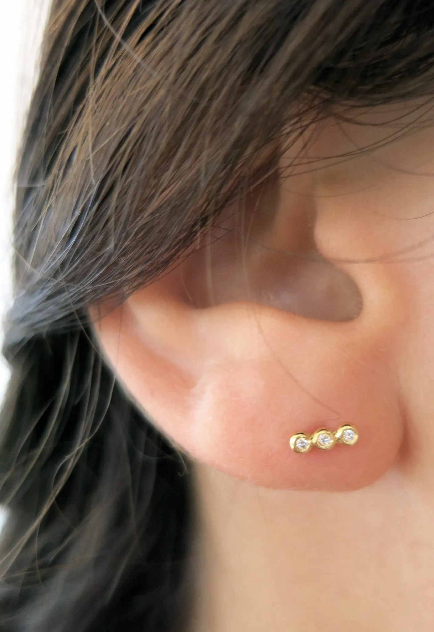 Three Droplet Diamond Studs