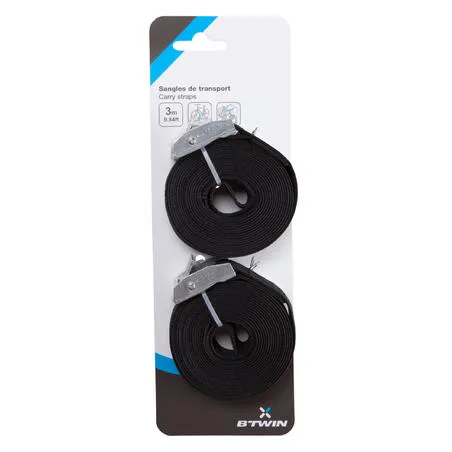 Tightening strap kit 2 x 3 m - black