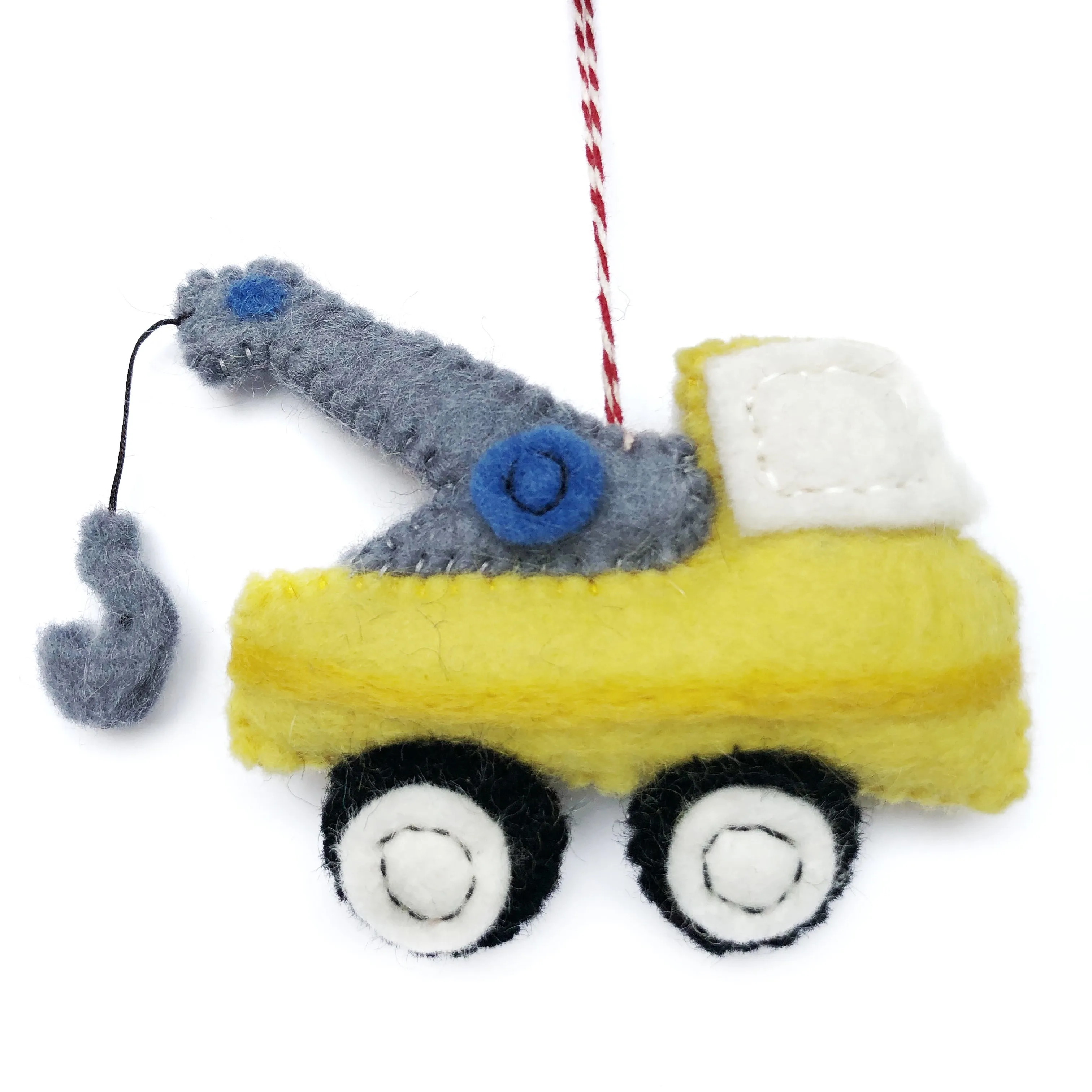 Tow Truck Ornament, Felt Wool