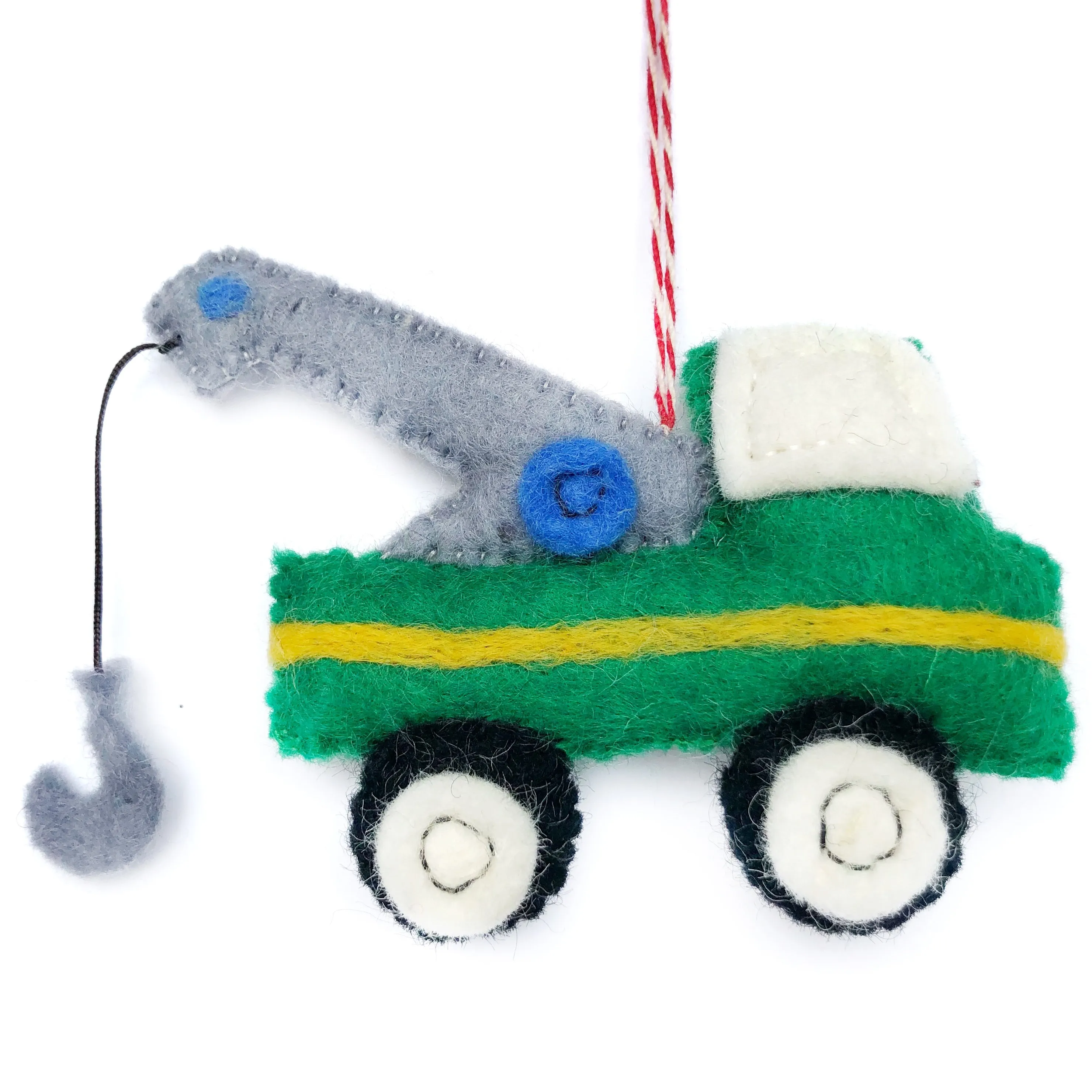 Tow Truck Ornament, Felt Wool