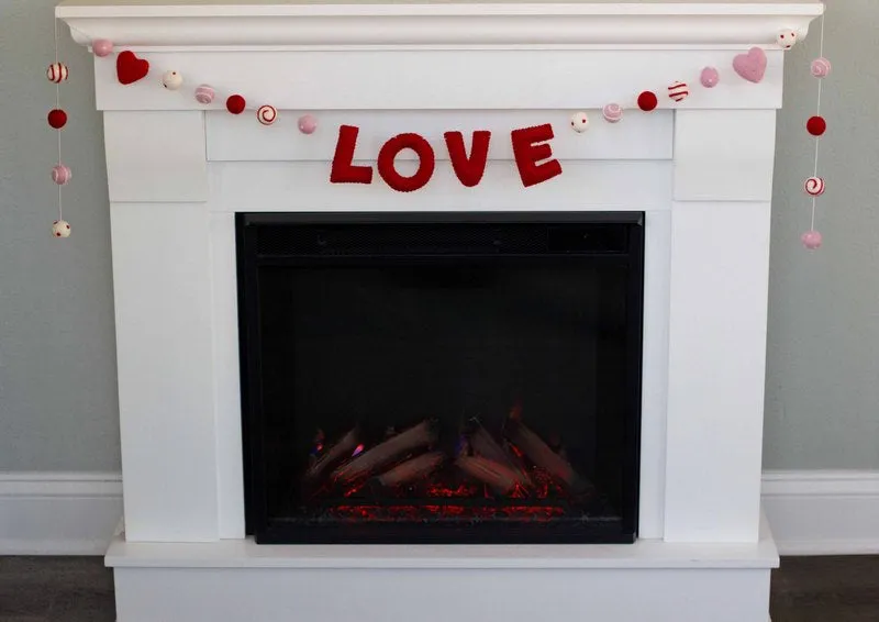 Valentine's LOVE Garland- Red, Pink, White