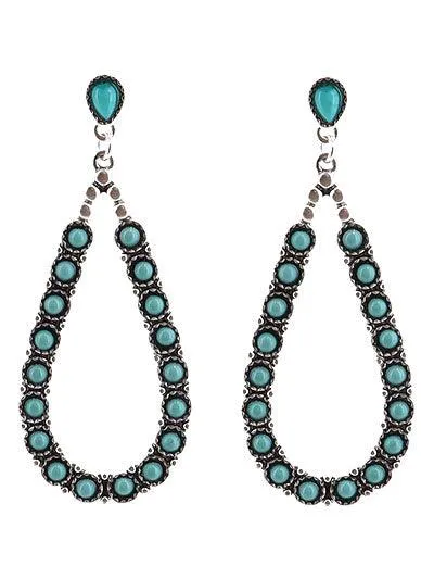 Western Teardrop Stone Earring