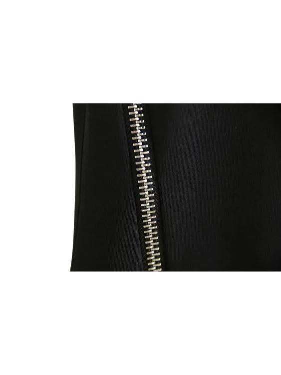 Wholesale Black V-Neck Sleeveless Irregular Hem Mini Dress