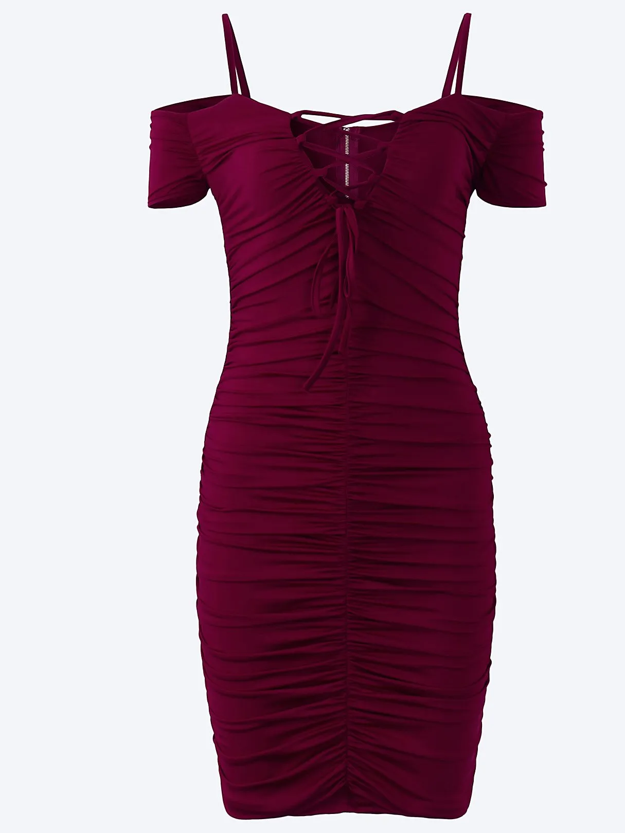 Wholesale Off The Shoulder Deep V Neck Short Sleeve Zip Back Mini Dress