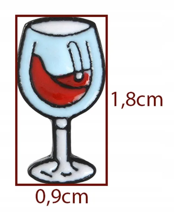 WINE TIME Glass and a Bottle of Wine Set of 2 Enamel Pins