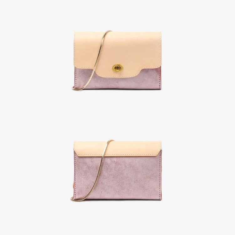 Womens Green Leather Chain Crossbody Purse Over The Shoulder Bags for Women