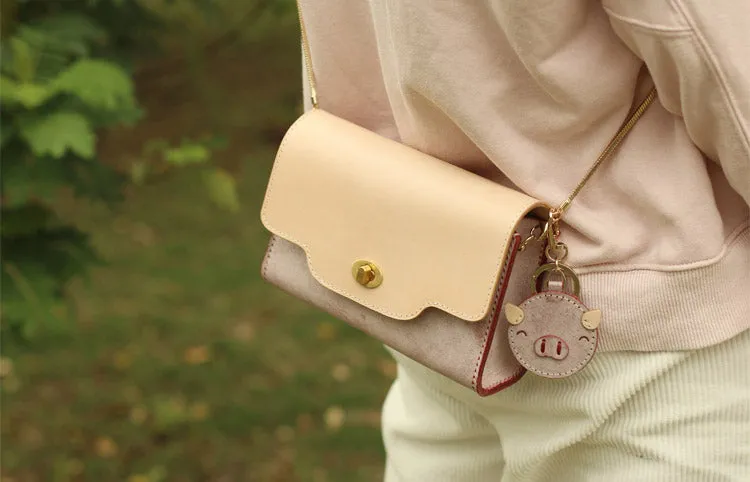 Womens Green Leather Chain Crossbody Purse Over The Shoulder Bags for Women