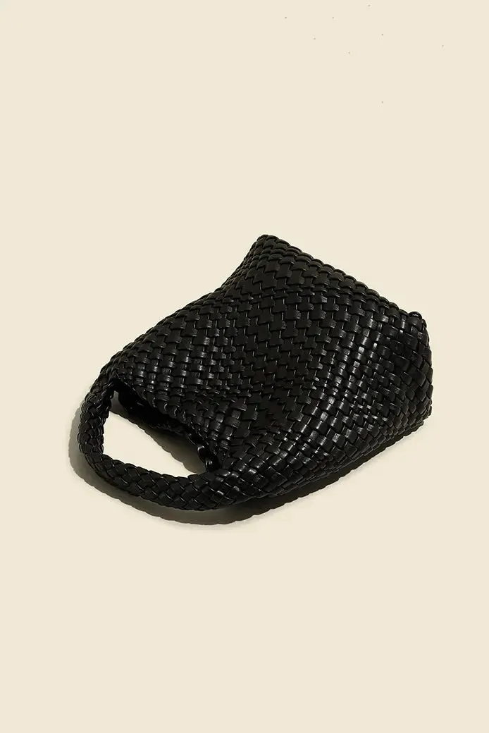 Woven Hobo Leather Bag with Purse