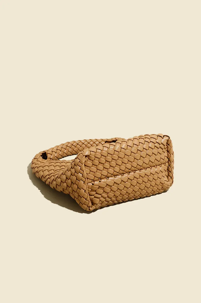 Woven Hobo Leather Bag with Purse