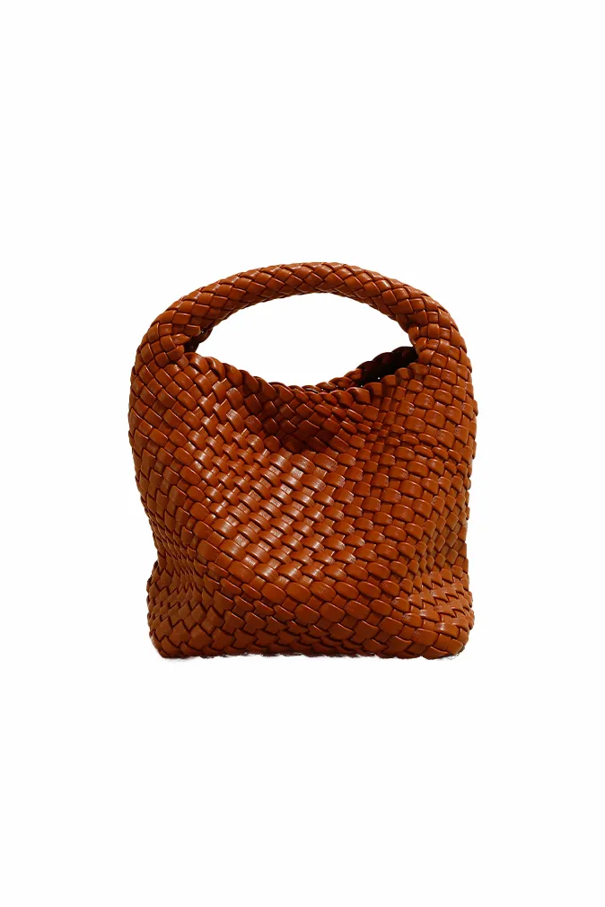 Woven Hobo Leather Bag with Purse