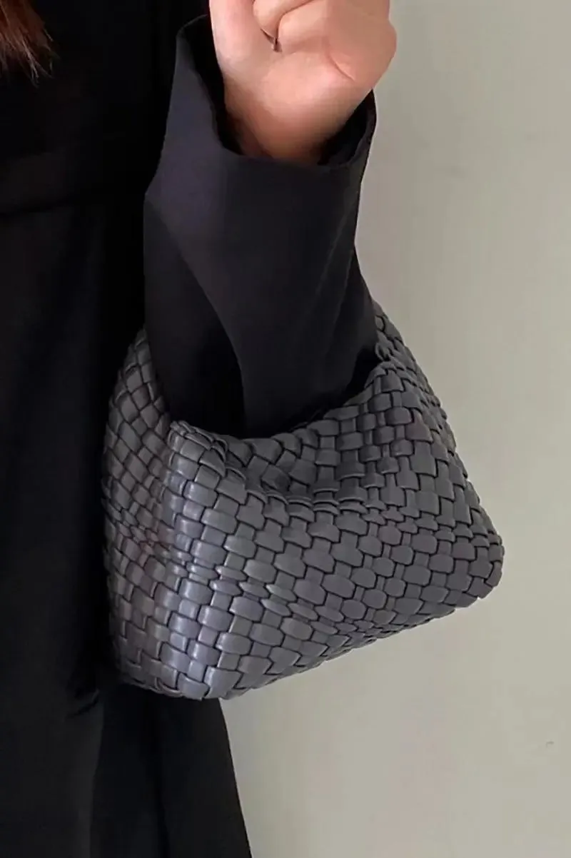 Woven Hobo Leather Bag with Purse