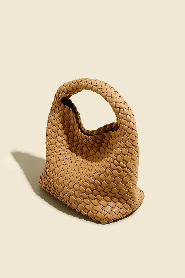 Woven Hobo Leather Bag with Purse