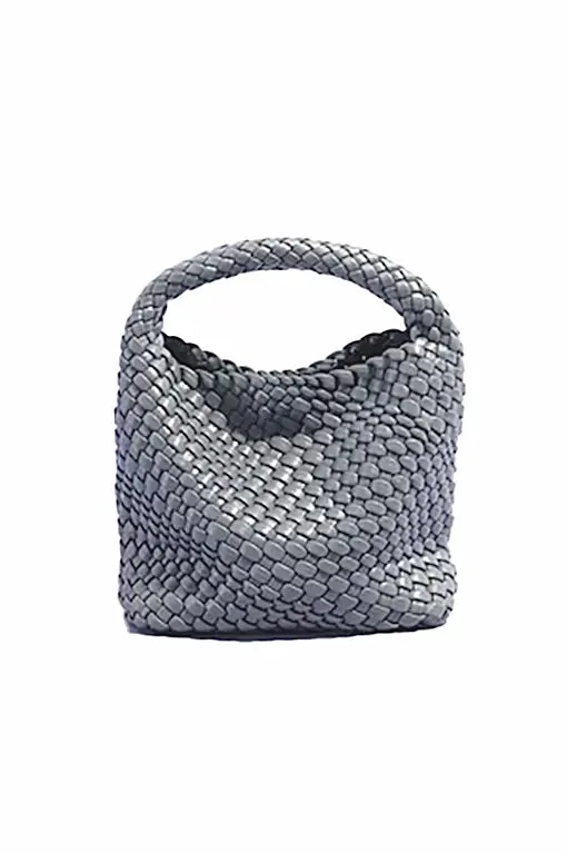 Woven Hobo Leather Bag with Purse