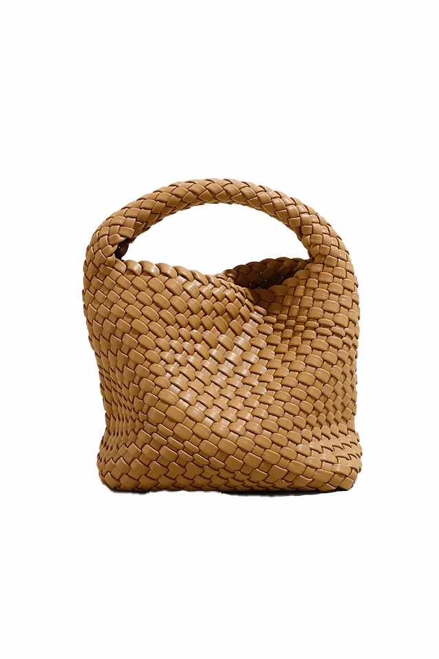 Woven Hobo Leather Bag with Purse