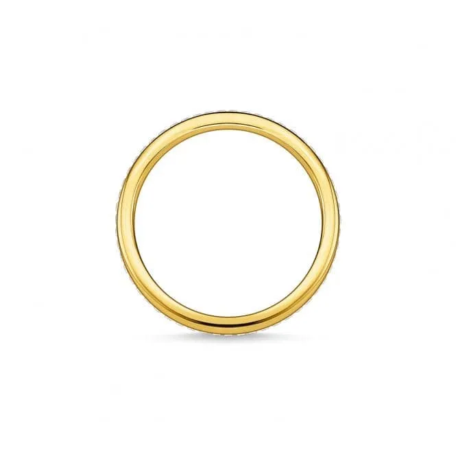 Yellow Gold Zirconia Pave Double Ring TR2316-414-14